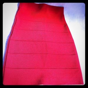 Bebe Red Bondage Skirt